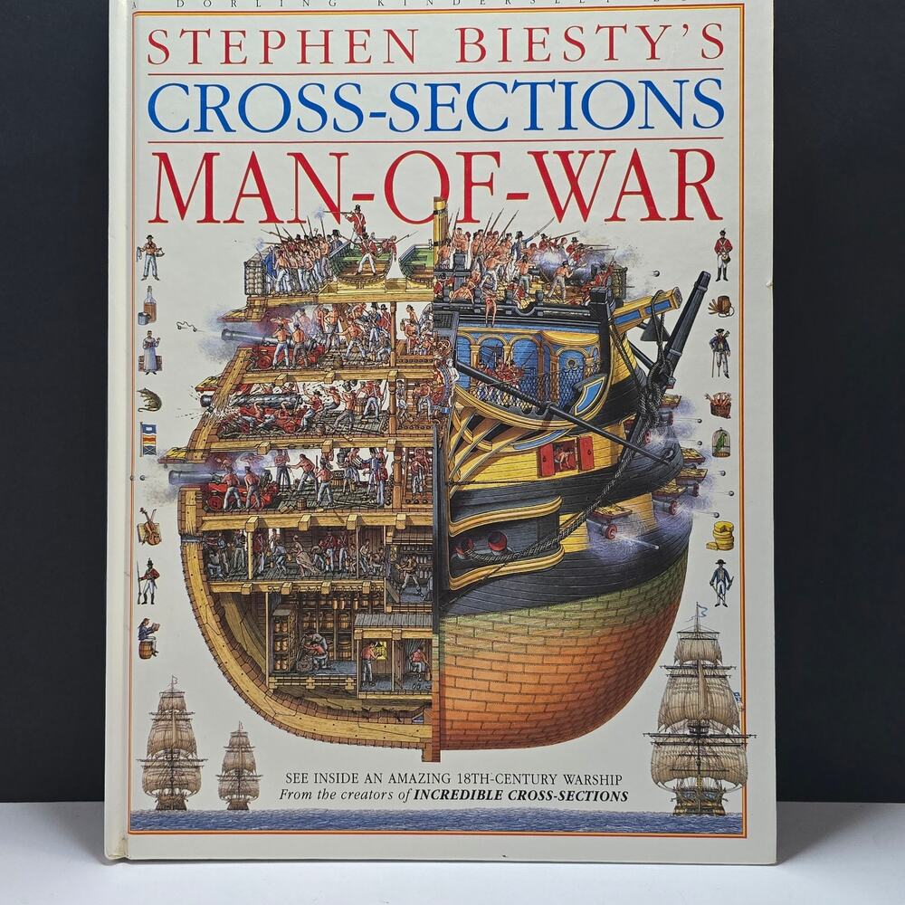 Stephen Biesty Cross Sections Man-Of-War HC 1993 DK Oversize Maritime Book